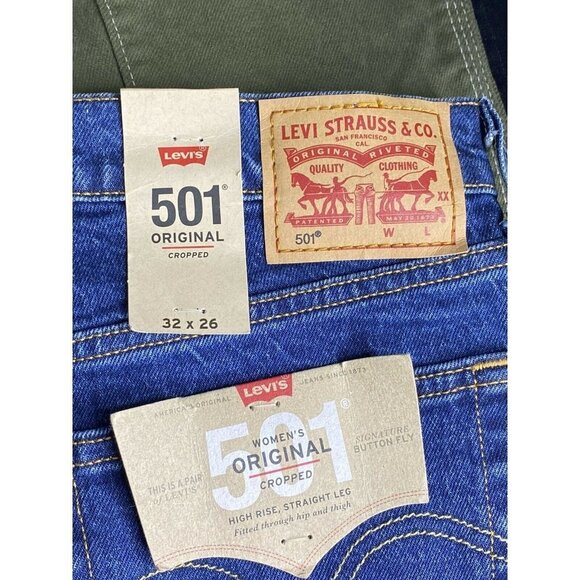 Levi's Women's 501 Original Cropped Jeans SZ 32x26‎ - Picture 7 of 10